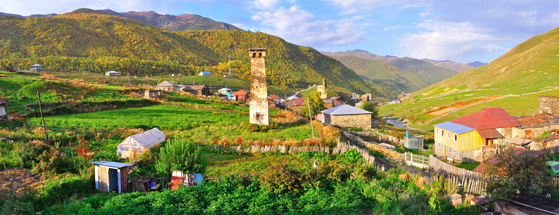 Ushguli village in the Svaneti region, Georgia
