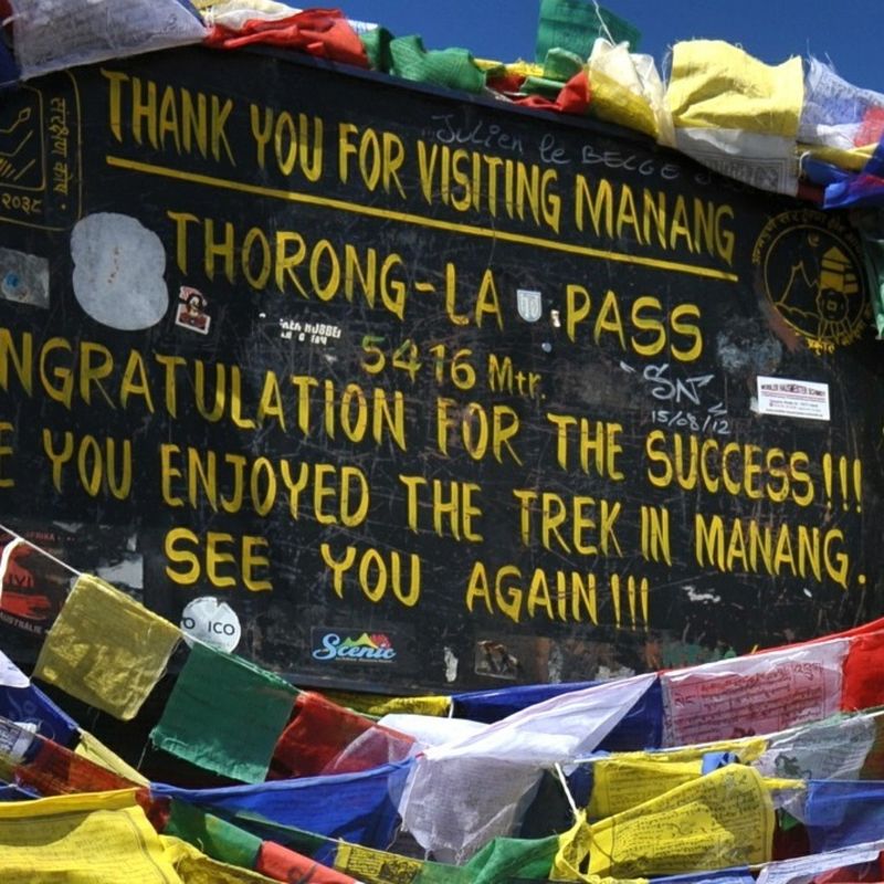 prayer-flags Thorung La Annapurna Circuit trek Nepal