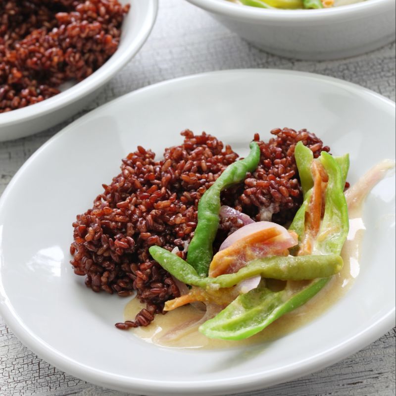 Ema datshi with red rice 