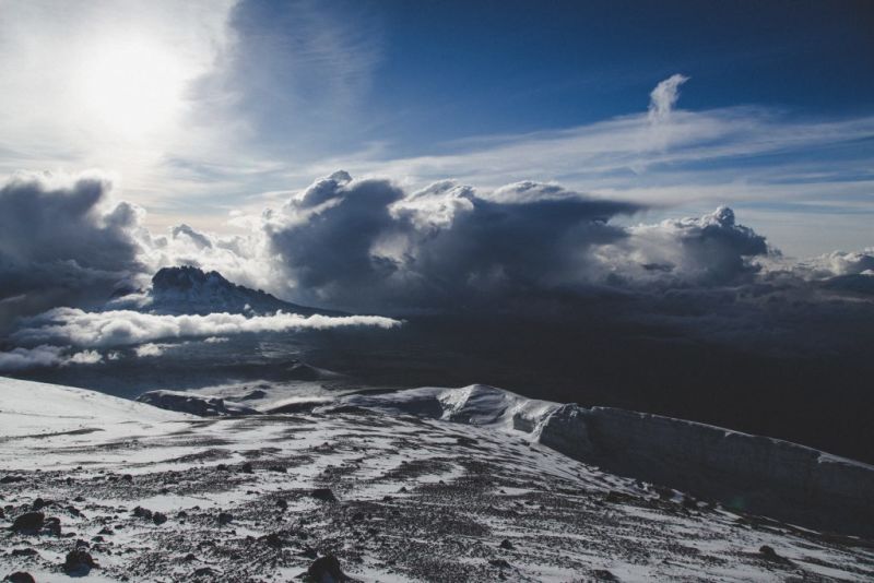 Kilimanjaro clouds glacier summit