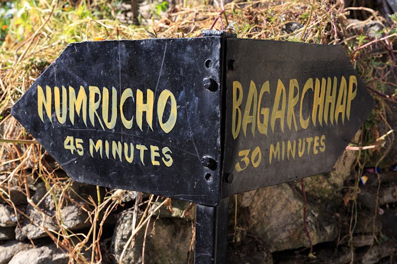 Bagarchhap sign on Annapurna Circuit route in Nepal