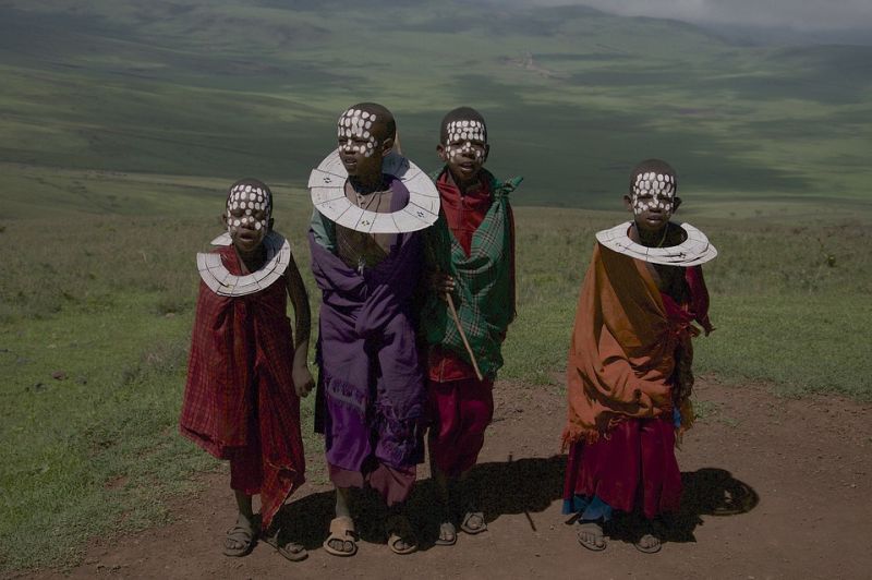 MAasai girls in traditional dress, facts about Ngorongoro Crater