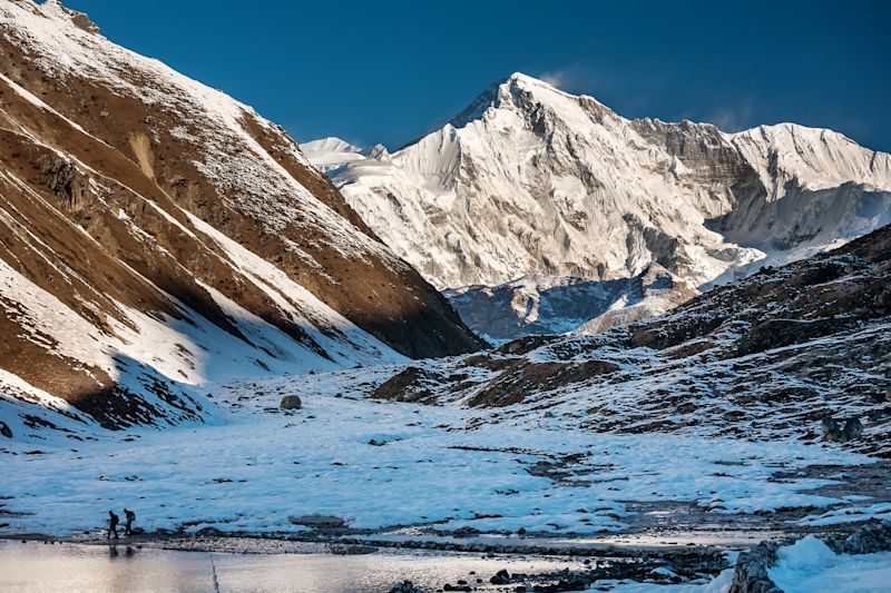 View to Pumori mount in Gokyo valley in Everest region, Nepal.
