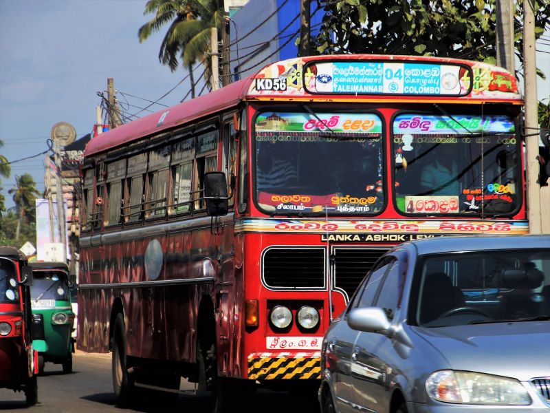 Colourful local Sri Lankan buses