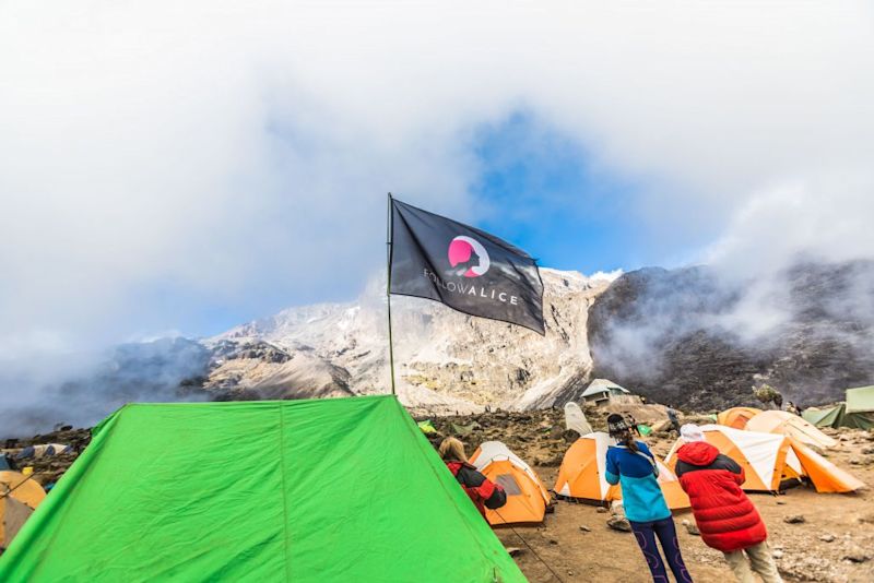 Our fantastic mountain crew sets up camp at each overnight stop while trekkers take a load off