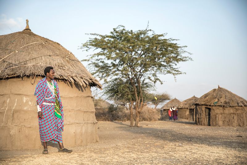 Male Maasai in village Tanzania