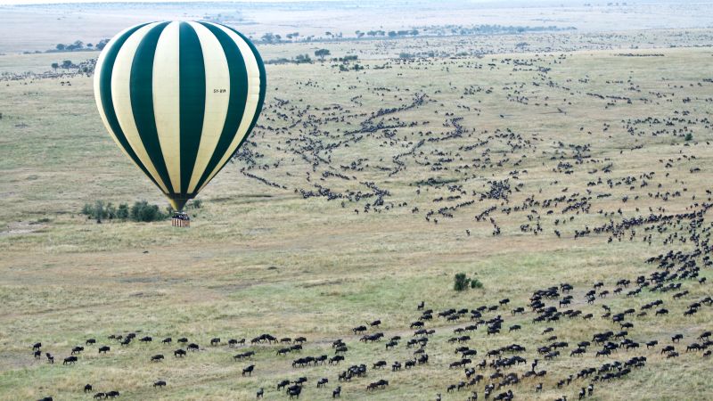 Great Migration hot air balloon safari Tanzania Serengeti