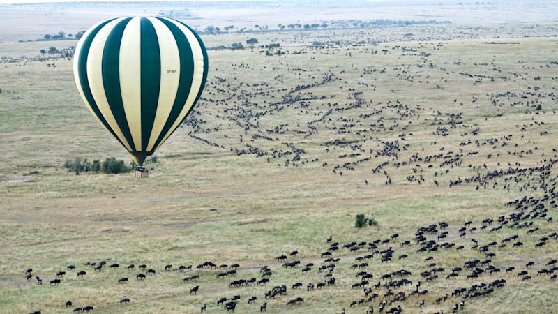 Great Migration hot air balloon safari Tanzania Serengeti