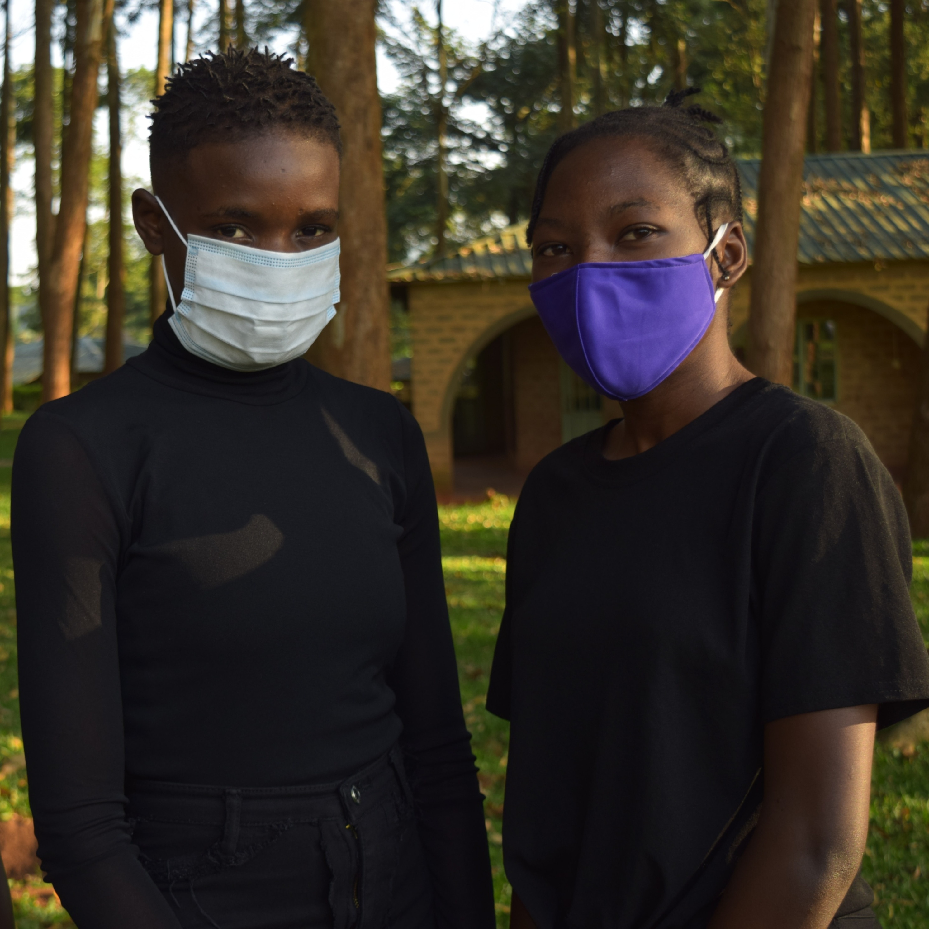 Ugandans wearing masks