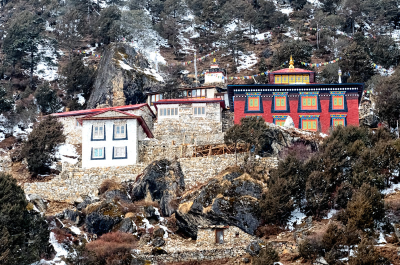 Monastery in village of Kunde, near EBC trek route, Nepal