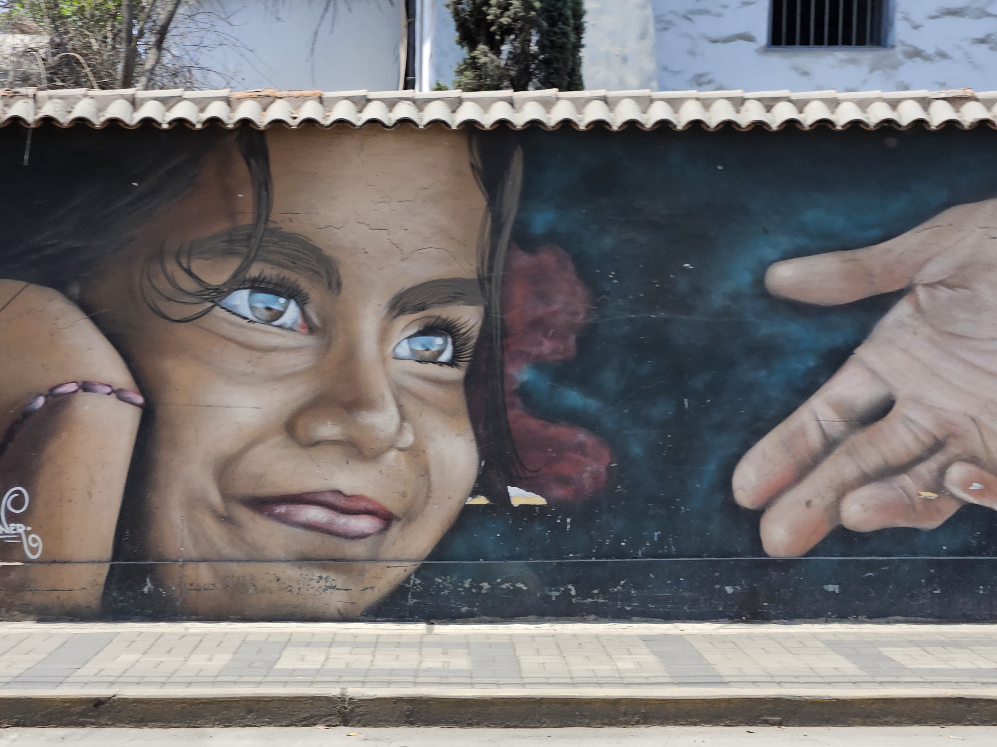 Lima street art young girl mural