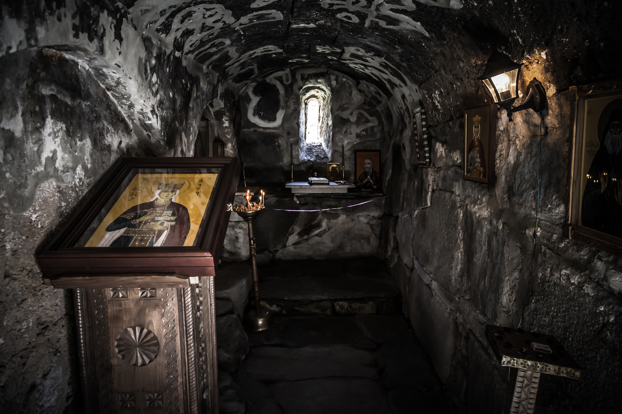 Small ancient church near the village of Ushguli in Svaneti