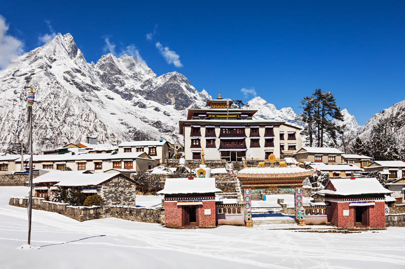 A wintry Tengboche Monastery, EBC trek