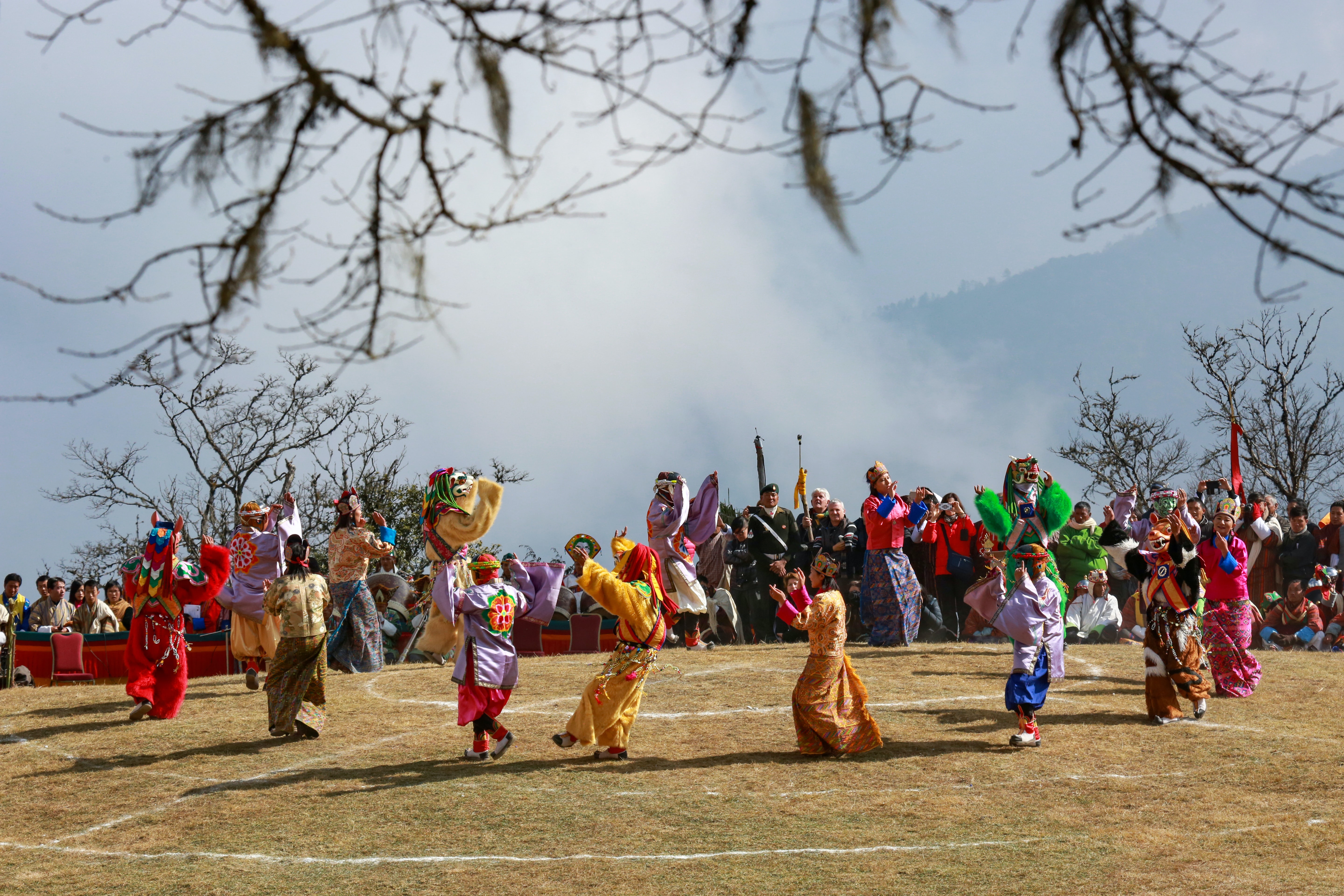 Masked dance at Dochula in Thimphu