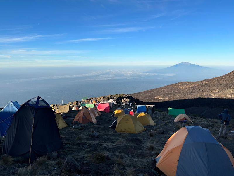 View from Karanga Camp with Meru in distance