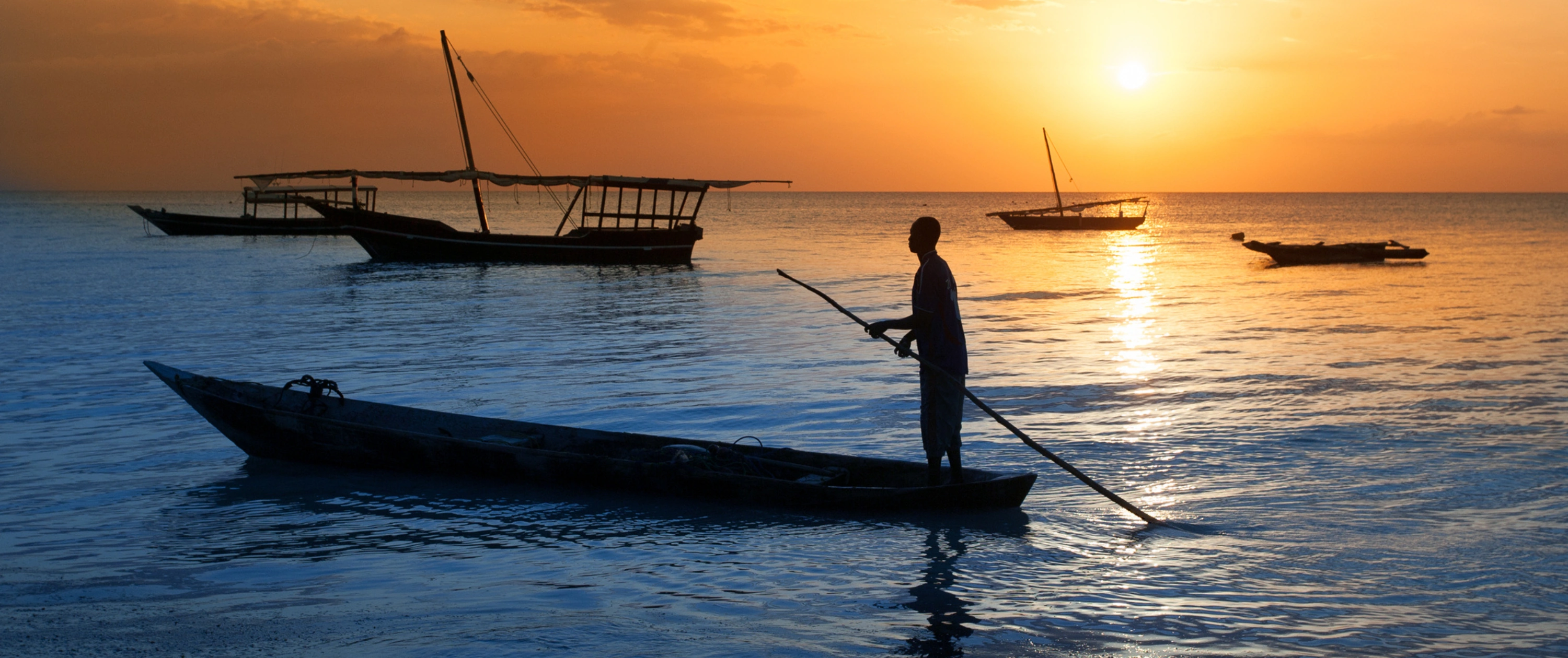Traditional boat on the Zanzibar coast