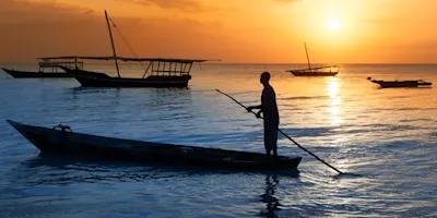 Traditional boat on the Zanzibar coast