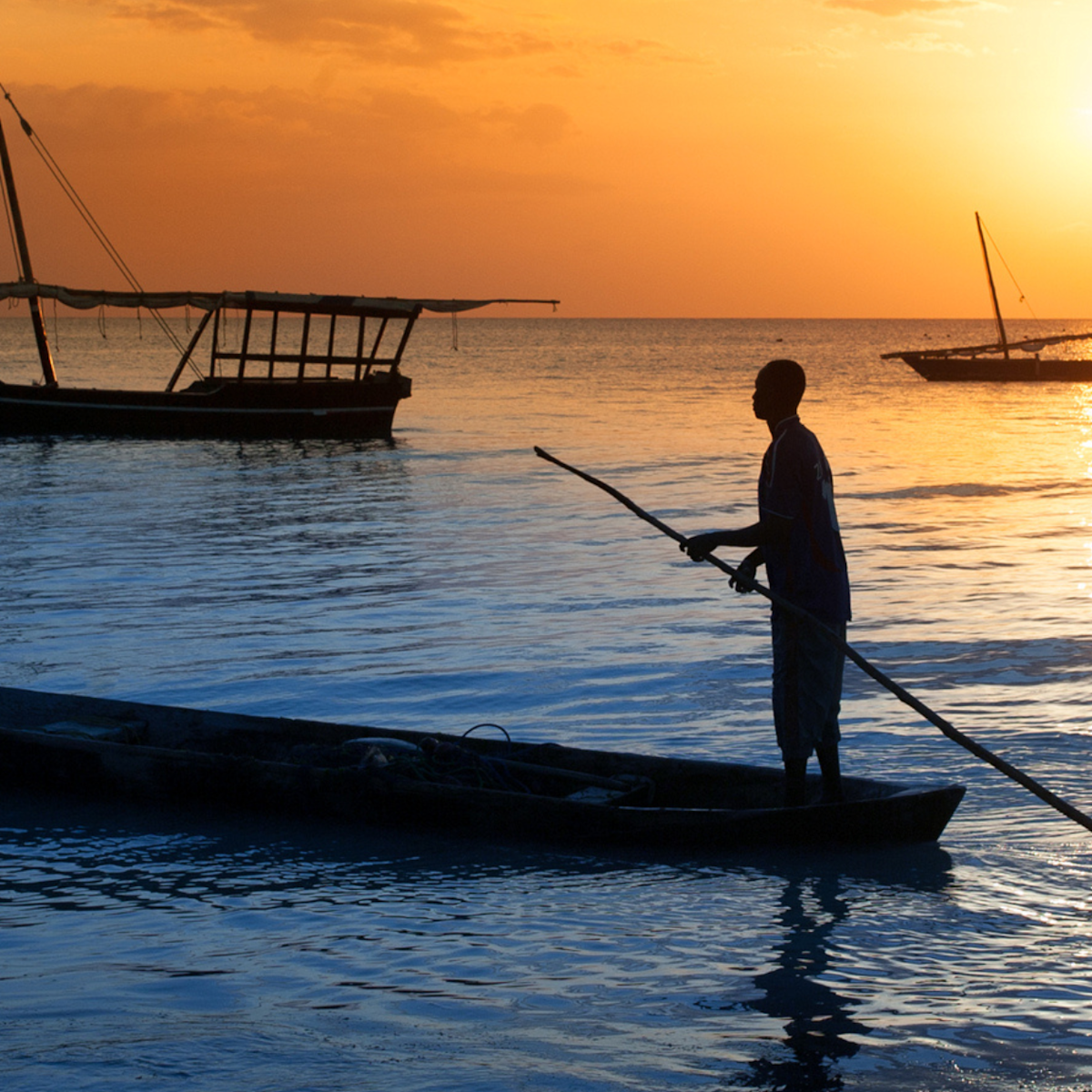 Traditional boat on the Zanzibar coast