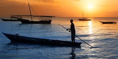 Traditional boat on the Zanzibar coast