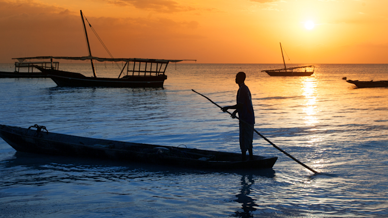 Traditional boat on the Zanzibar coast