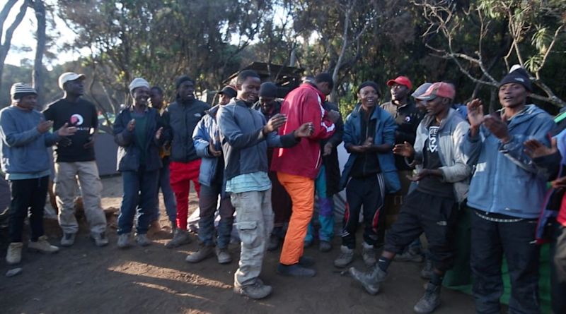 Kilimanjaro crew at tipping ceremony