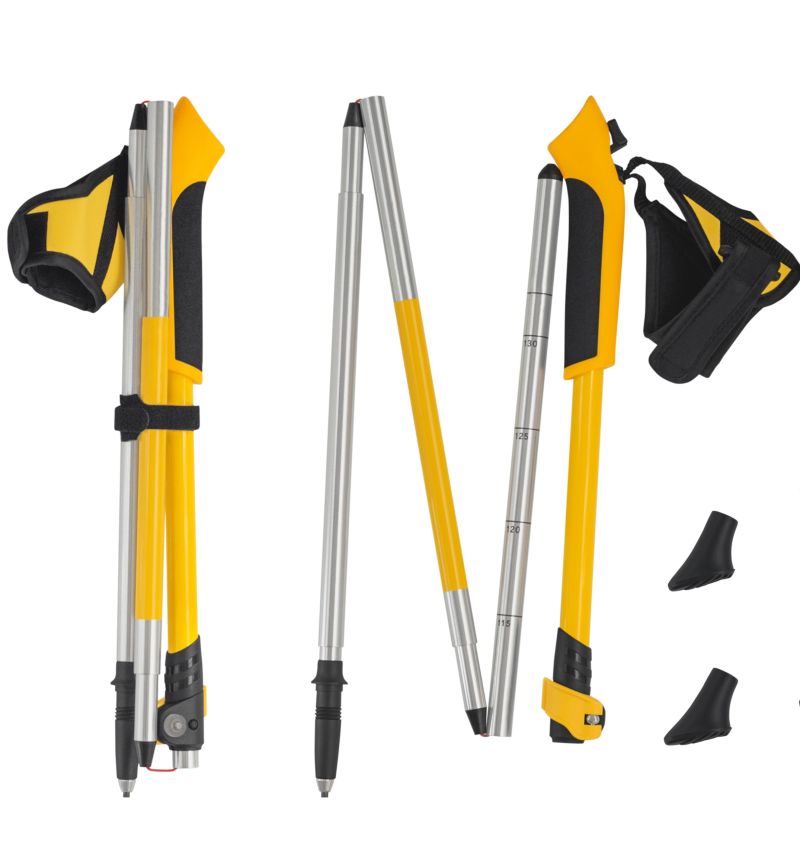Foldable trekking poles and accessories