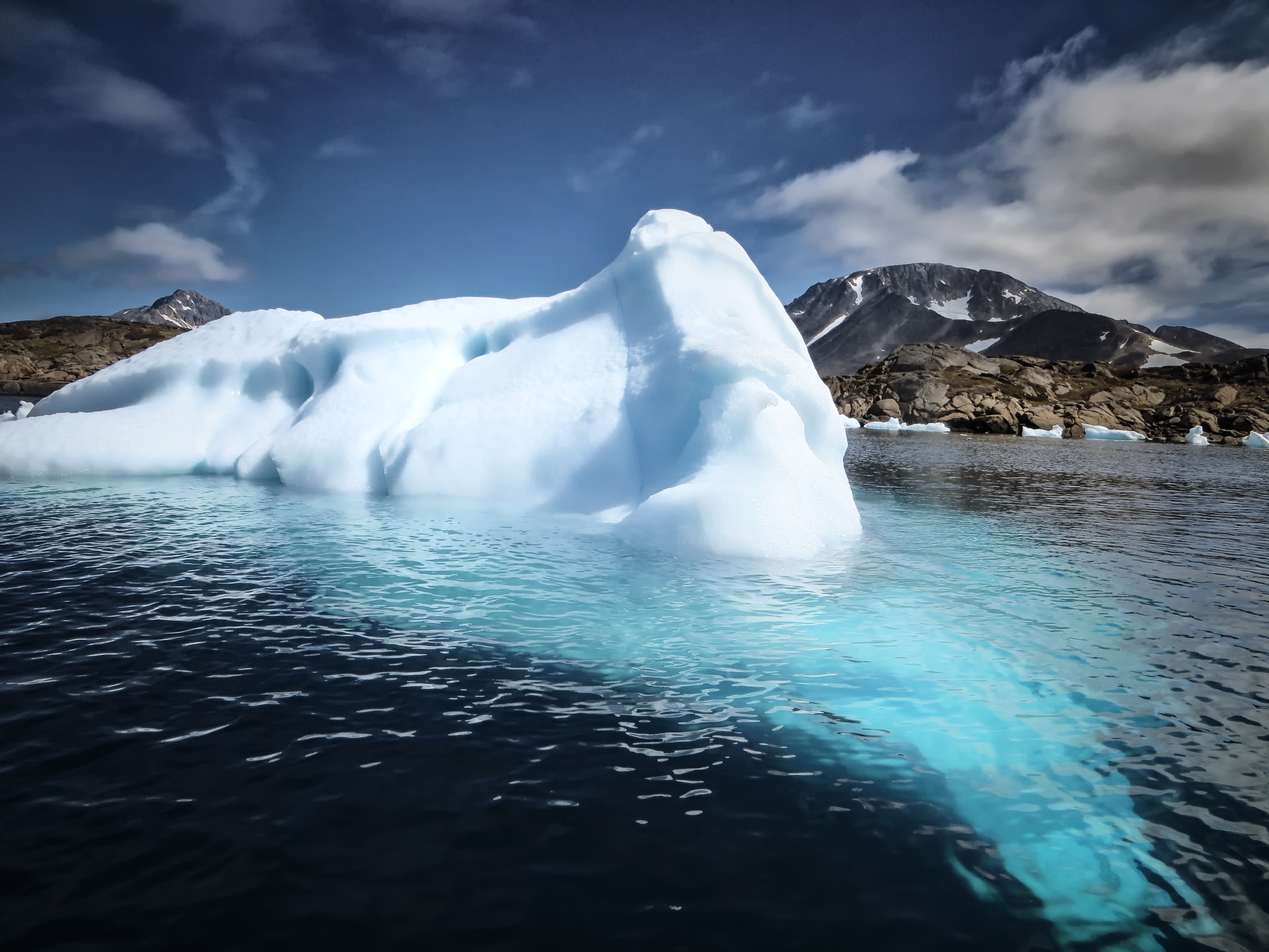Ice melt near North pole due to the climate change.