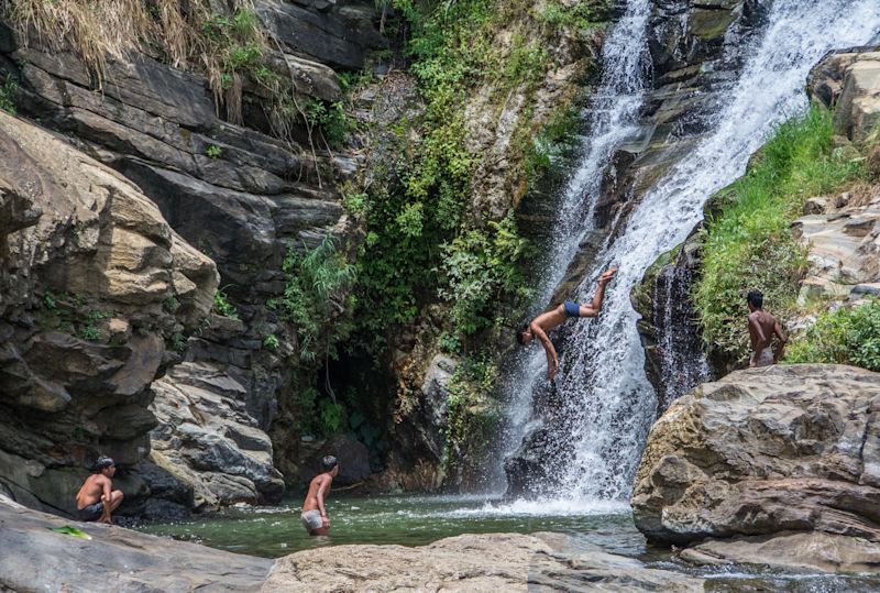 Go swimming in the waterfalls of Ella