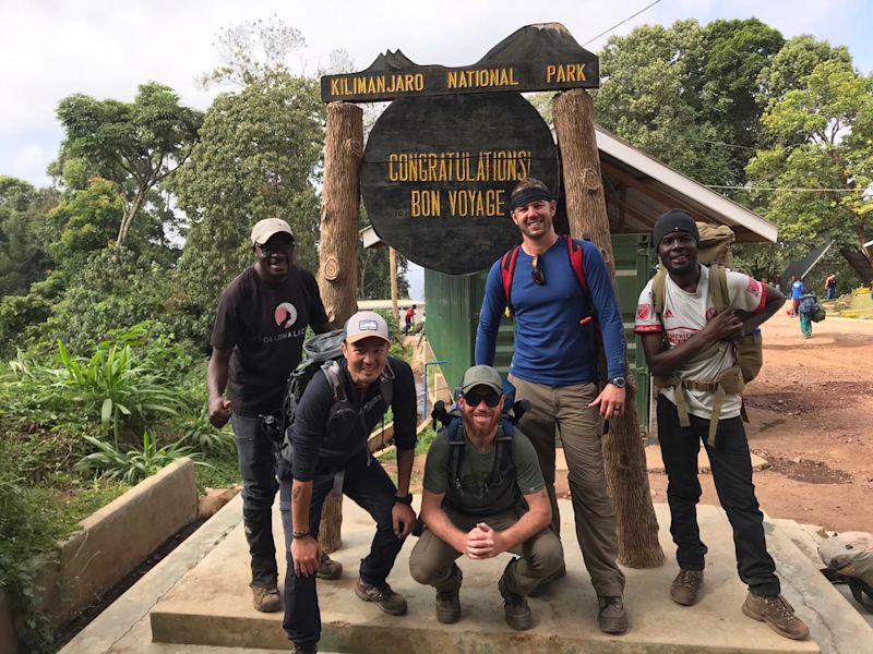 Bon voyage sign at end of Kili trek