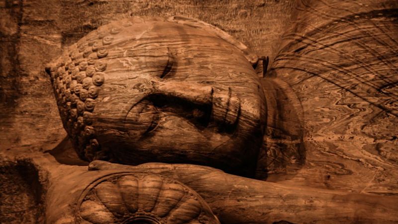 reclining Buddhist statue in Sri Lanka
