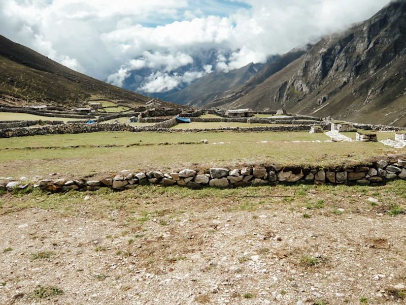 Fields near Everest Base Camp trek