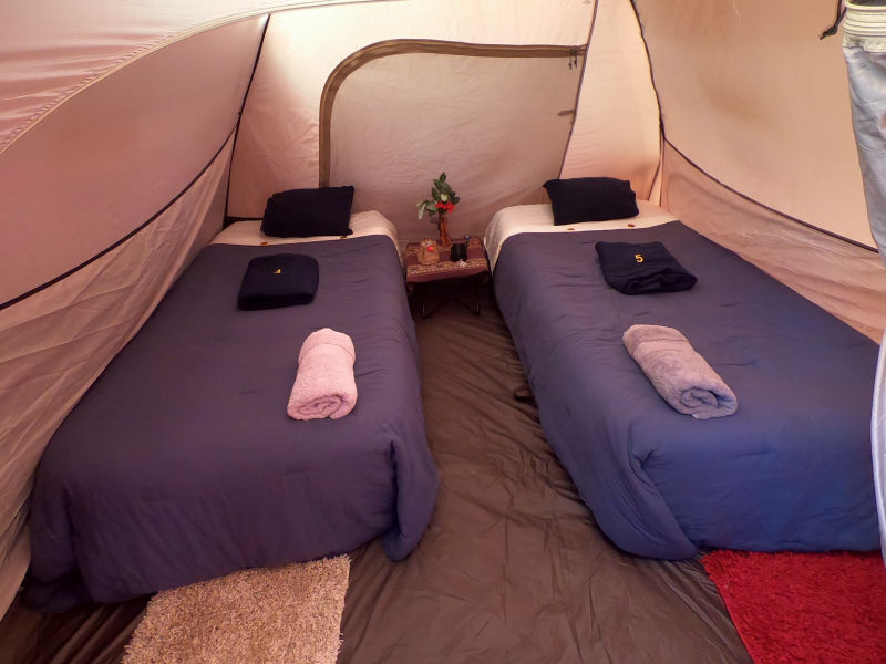 Inca Trail tent accommodation beds Follow Alice, Peru