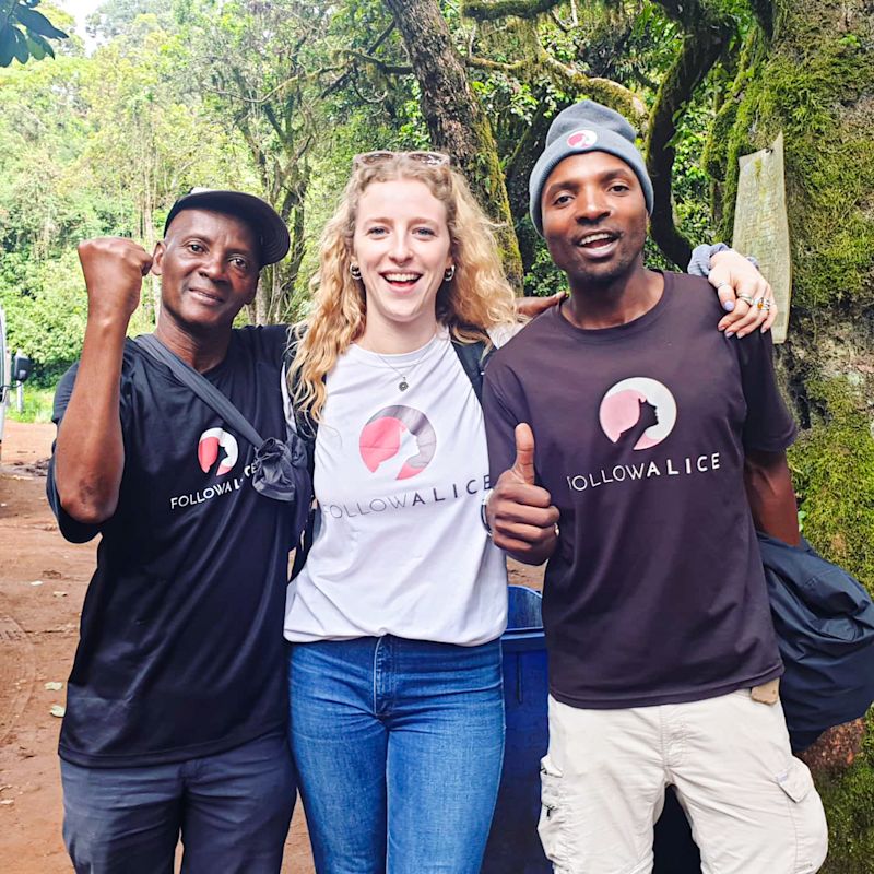 Tash with the team in Tanzania