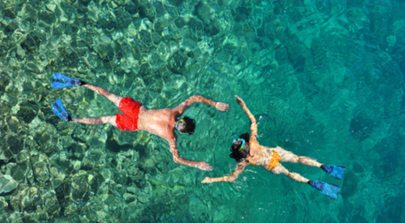 Couple snorkelling