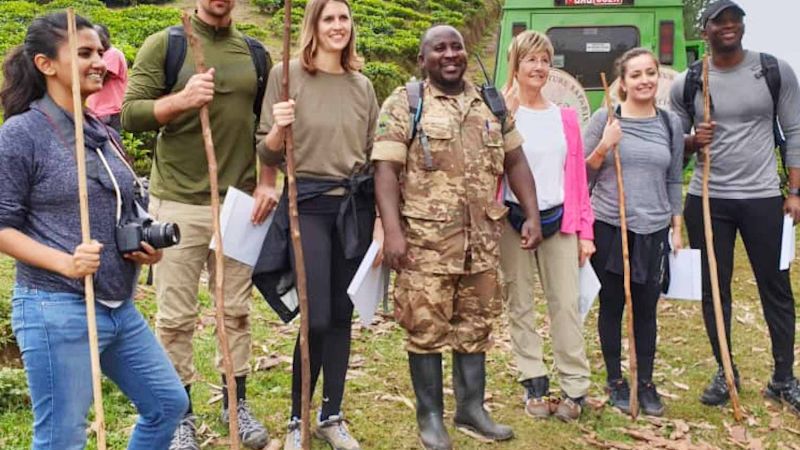 Gorilla trekkers in Uganda