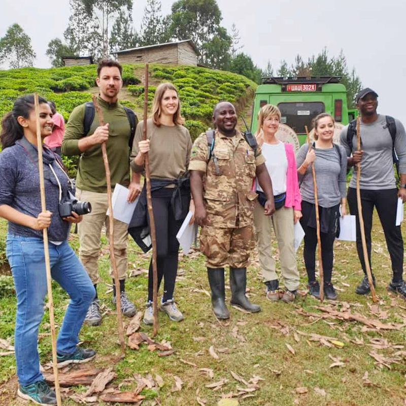 Gorilla trekkers in Uganda