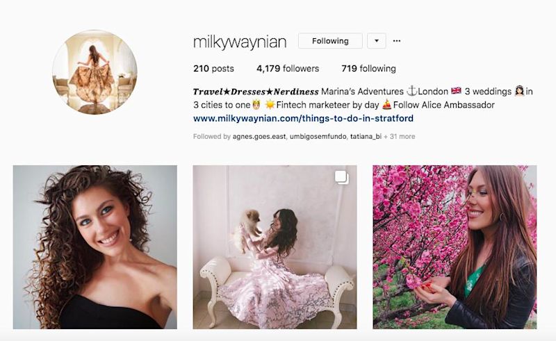 Ambassador Marina's Instagram