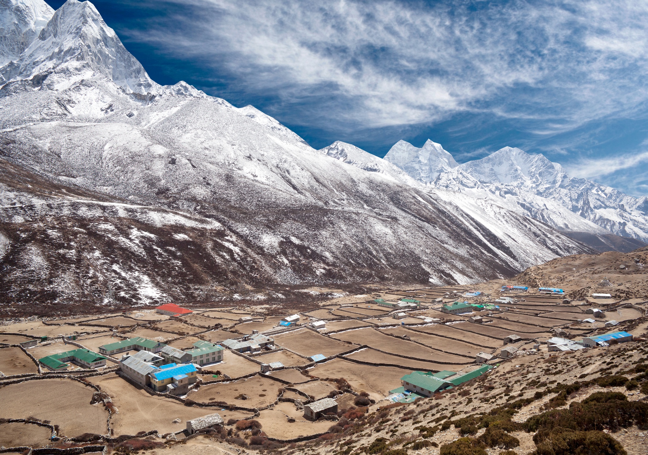 Dingboche village in Sagarmatha national park, Nepal EBC trek
