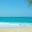 Blue water white sand beach palm frond Sri Lanka