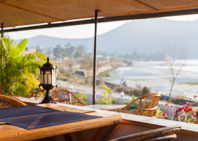 Lake Phewa cafe, Pokhara, Nepal