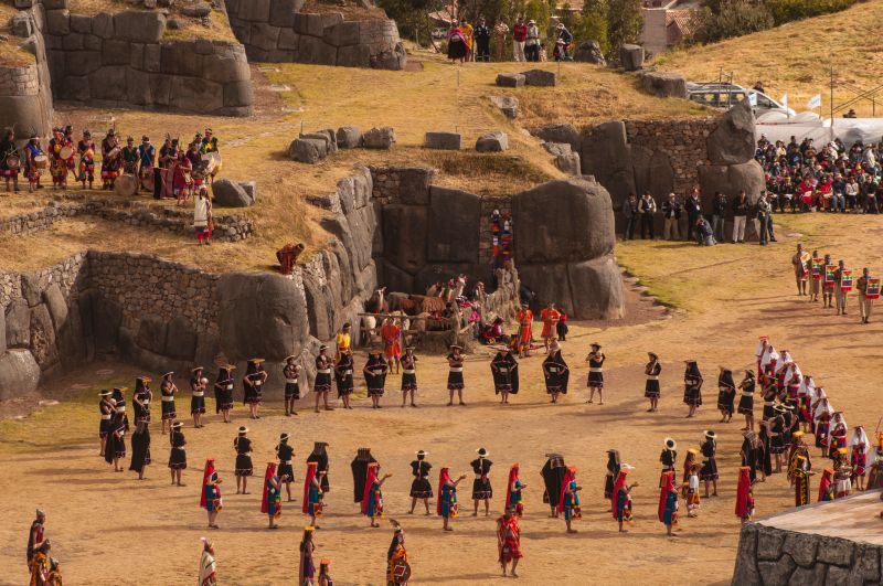 Inti Raymi festival at fortress, Sun God of Inca religious festival