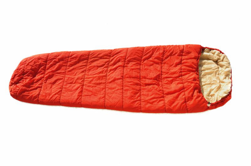 semi-rectangular tangerine sleeping bag