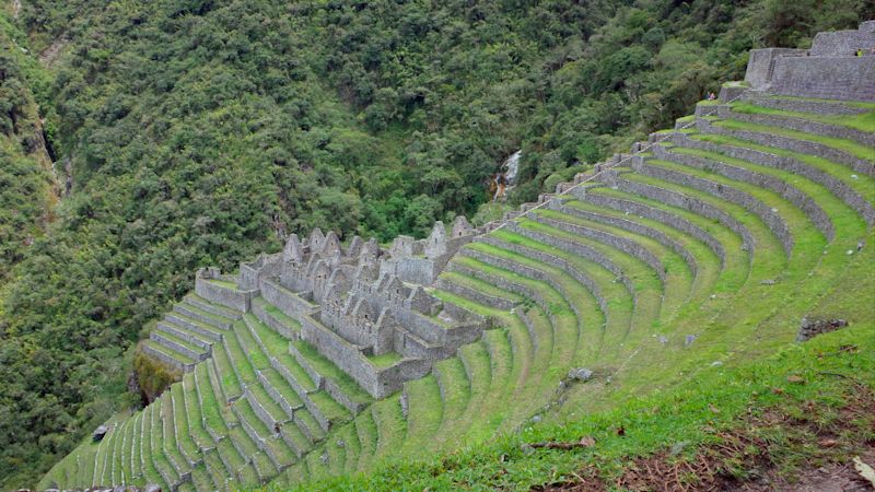Winay Wayna ruins in Peru on Inca Trail