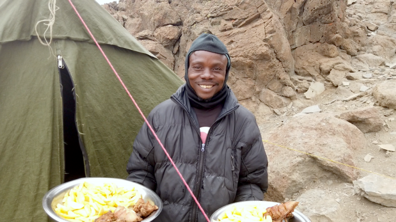 Rajabu Follow Alice cook on Kilimanjaro