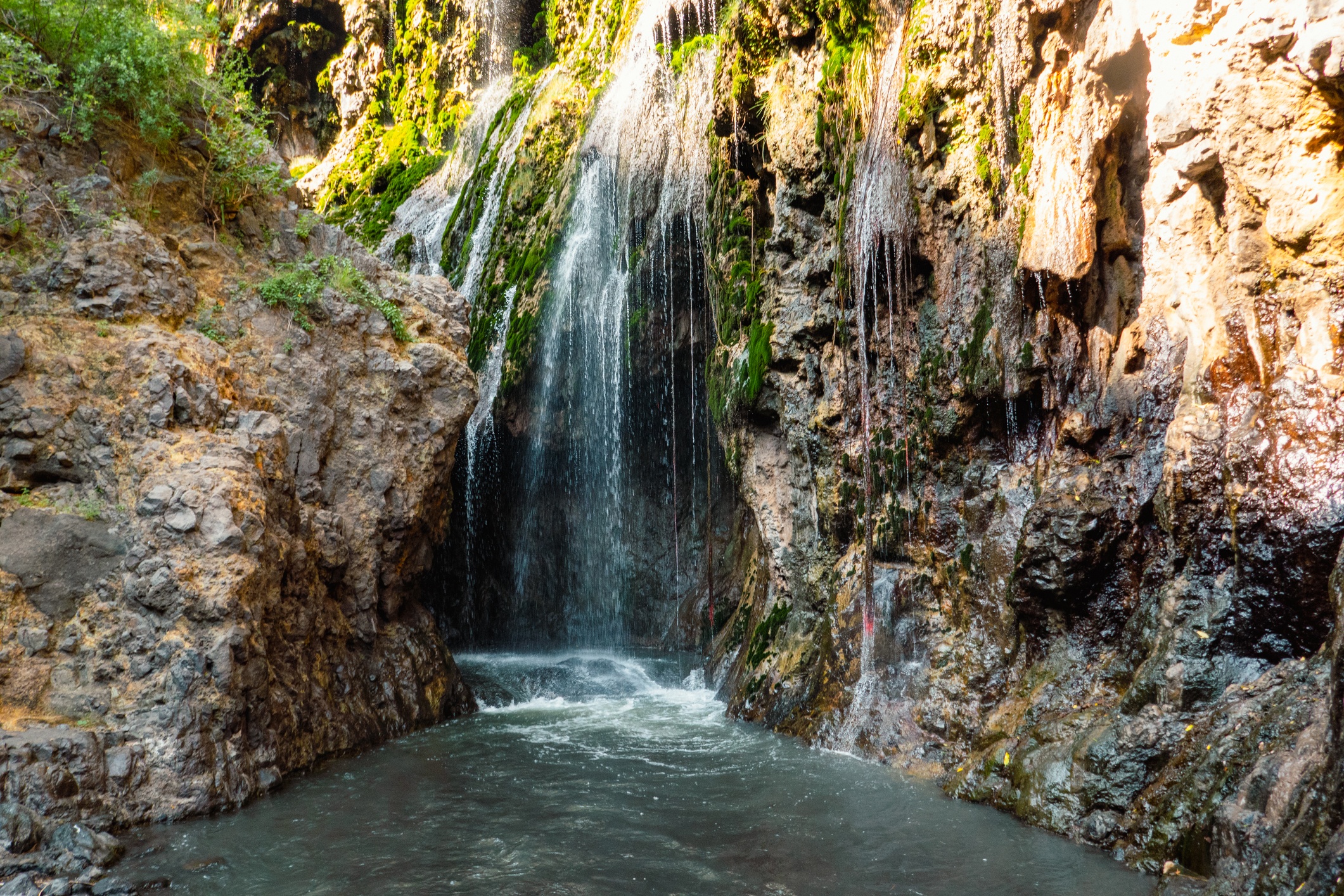 Scenic view of Ngare Sero waterfall near Lake Natron in Tanzania