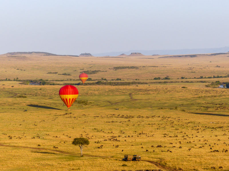Hot air balloon ride over Maasai Mara, Kenya, safari