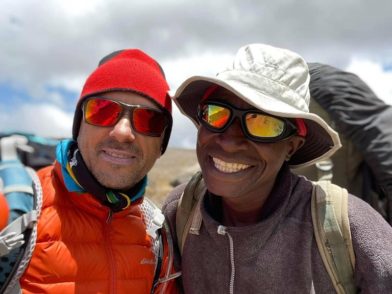 Mihaly and guide close up Kilimanjaro