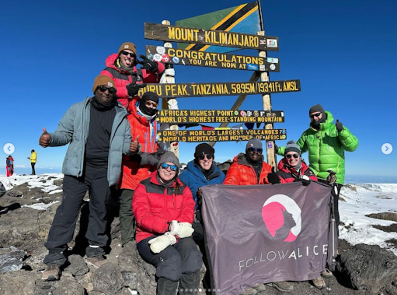 group pic at Uhuru Peak on Kilimanjaro