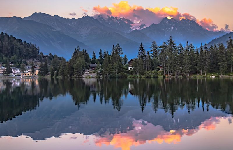 Champex on Lake Champex, Switzerland