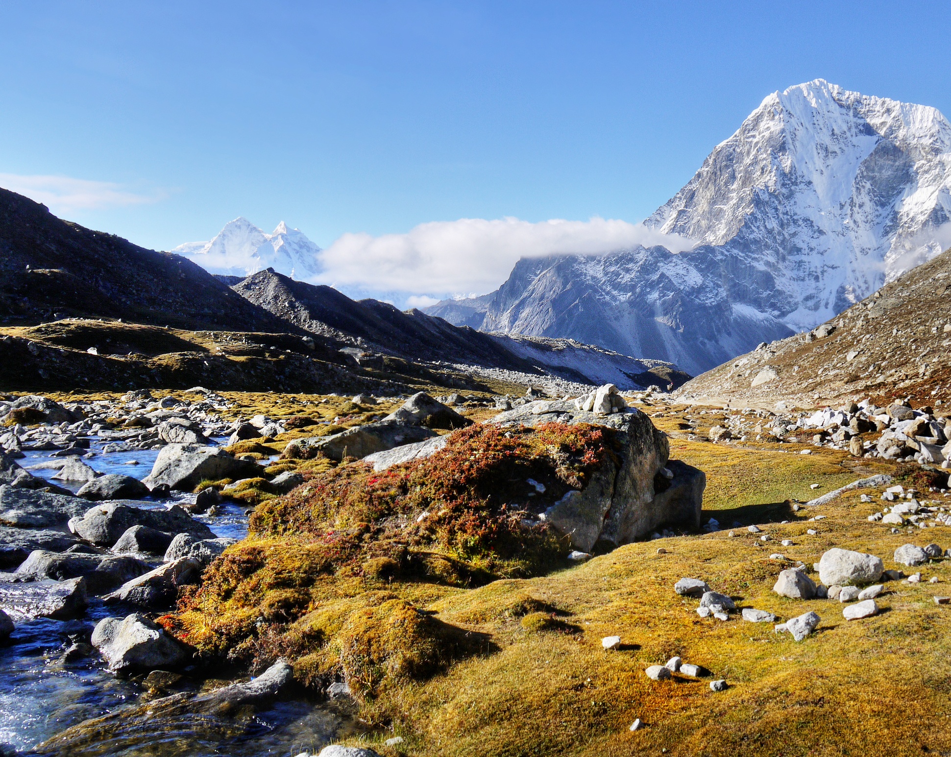 Mountainscape as seen on trek to Island Peak in Nepal